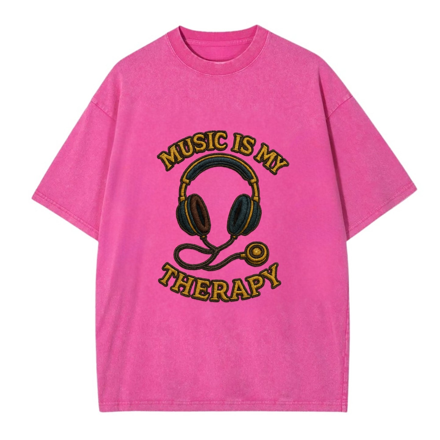 Music Is My Therapy  - Vintage T-shirt - Dusty Rose(Rose)