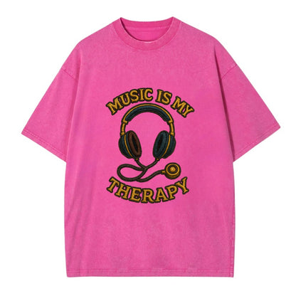 Music Is My Therapy  - Vintage T-shirt - Dusty Rose(Rose)
