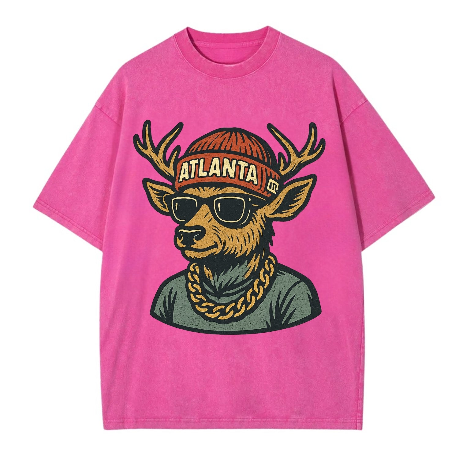 "deer" "atlanta" "atl" "red" "us South" - Vintage T-shirt - Dusty Rose(Rose)