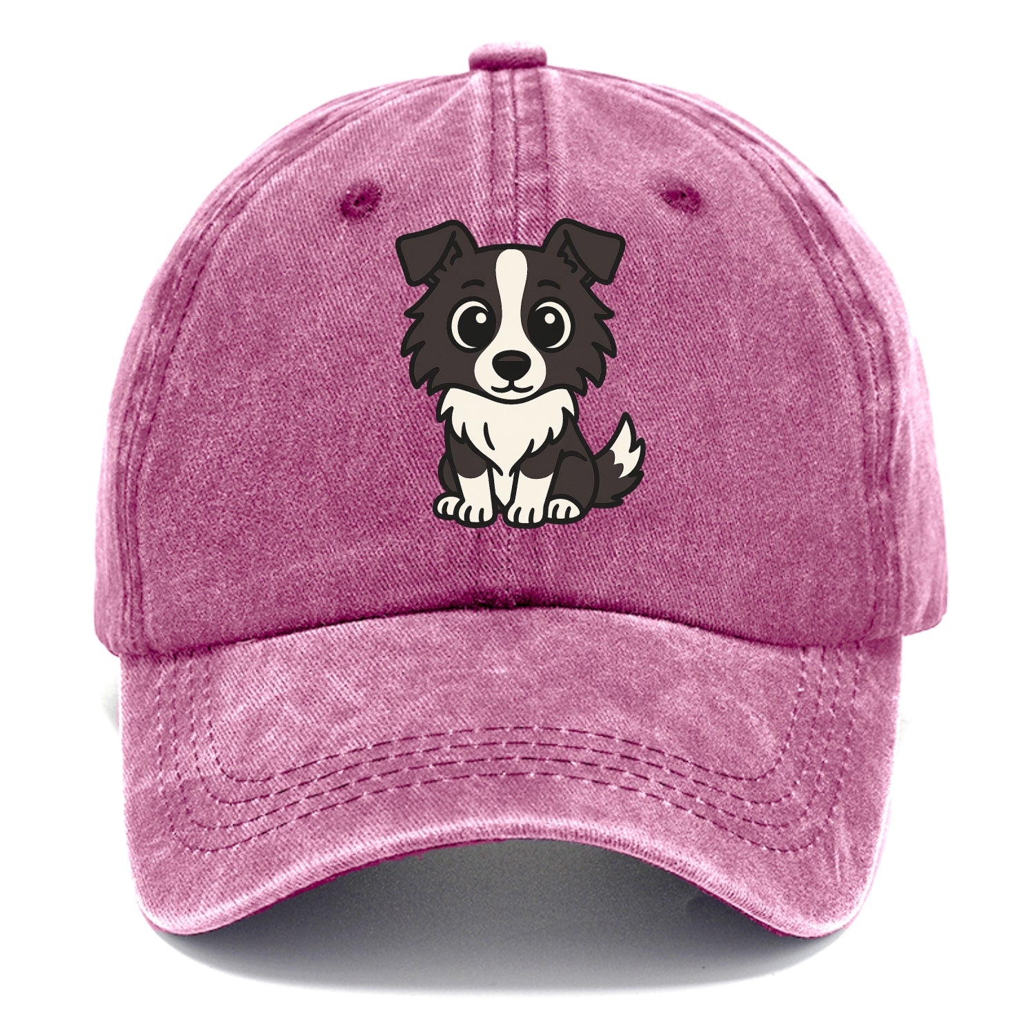 Border Collie - Intense stare sitting pose - Classic Cap - Dusty Rose(Rose)