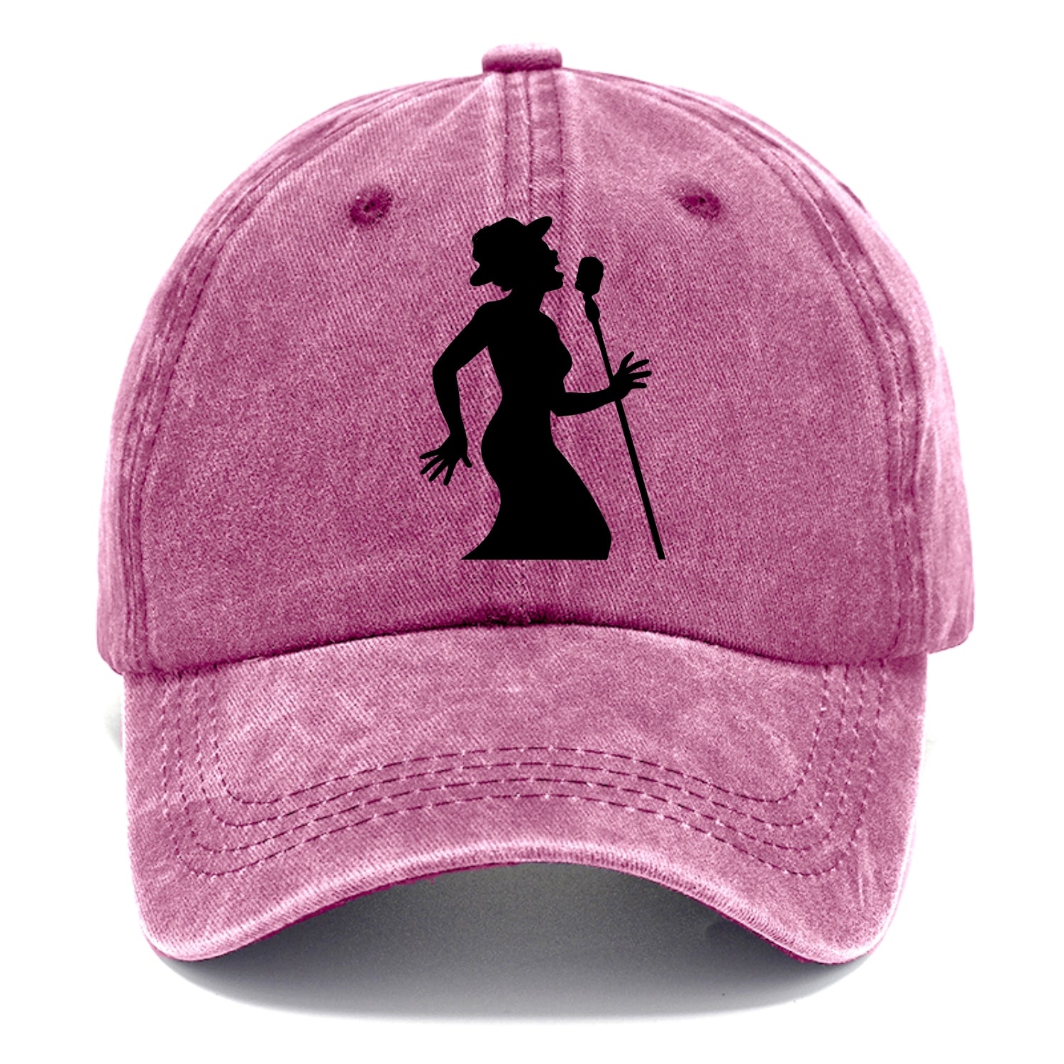 Jazz singer at vintage microphone - Classic Cap - Dusty Rose(Rose)