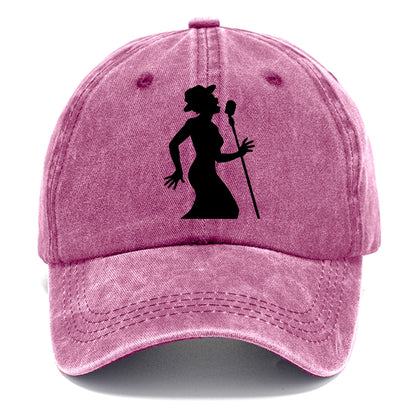 Jazz singer at vintage microphone - Classic Cap - Dusty Rose(Rose)