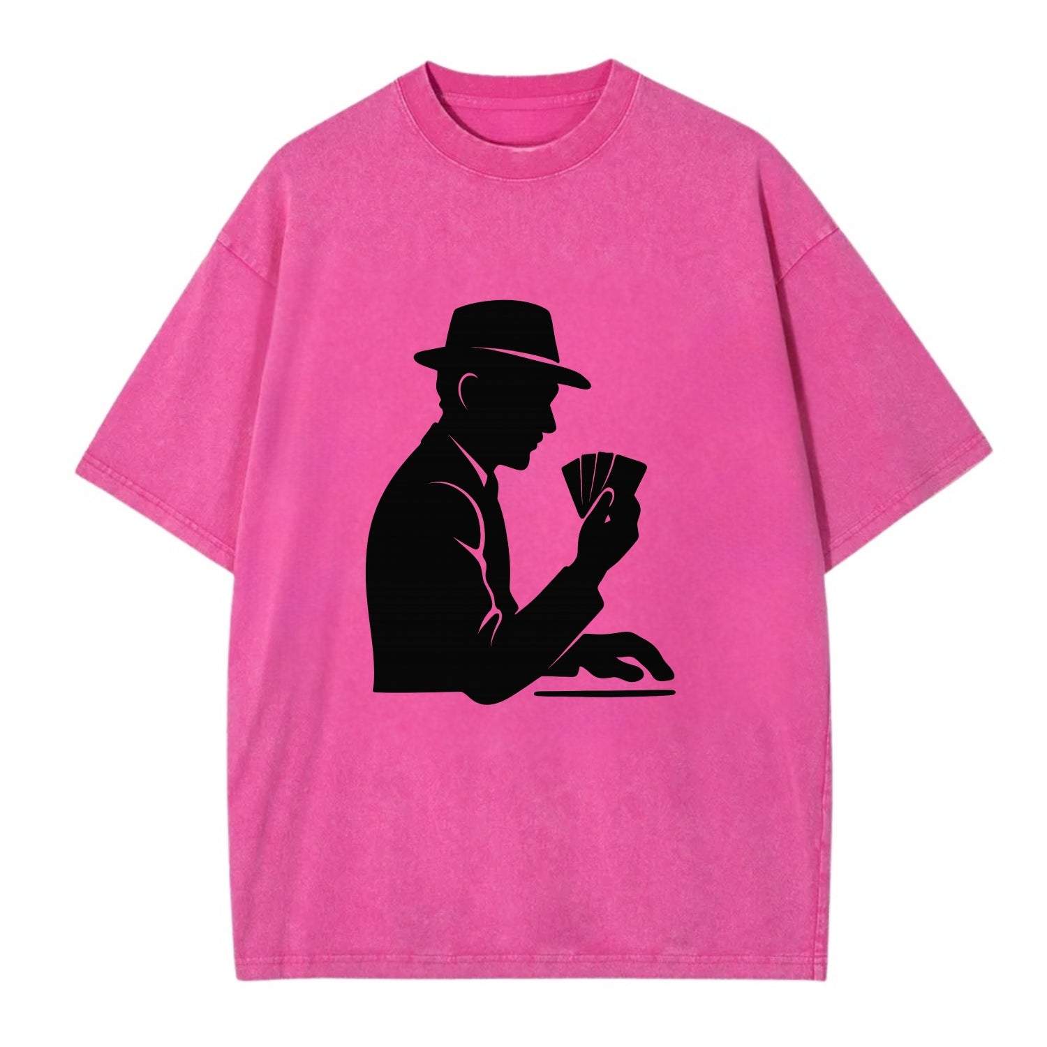 Poker player with cards close - Vintage T-shirt - Dusty Rose(Rose)