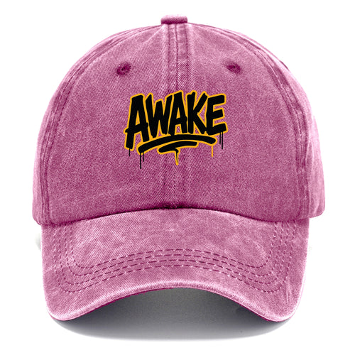Bold typography design - AWAKE - conscious, aware, alert - Classic Cap