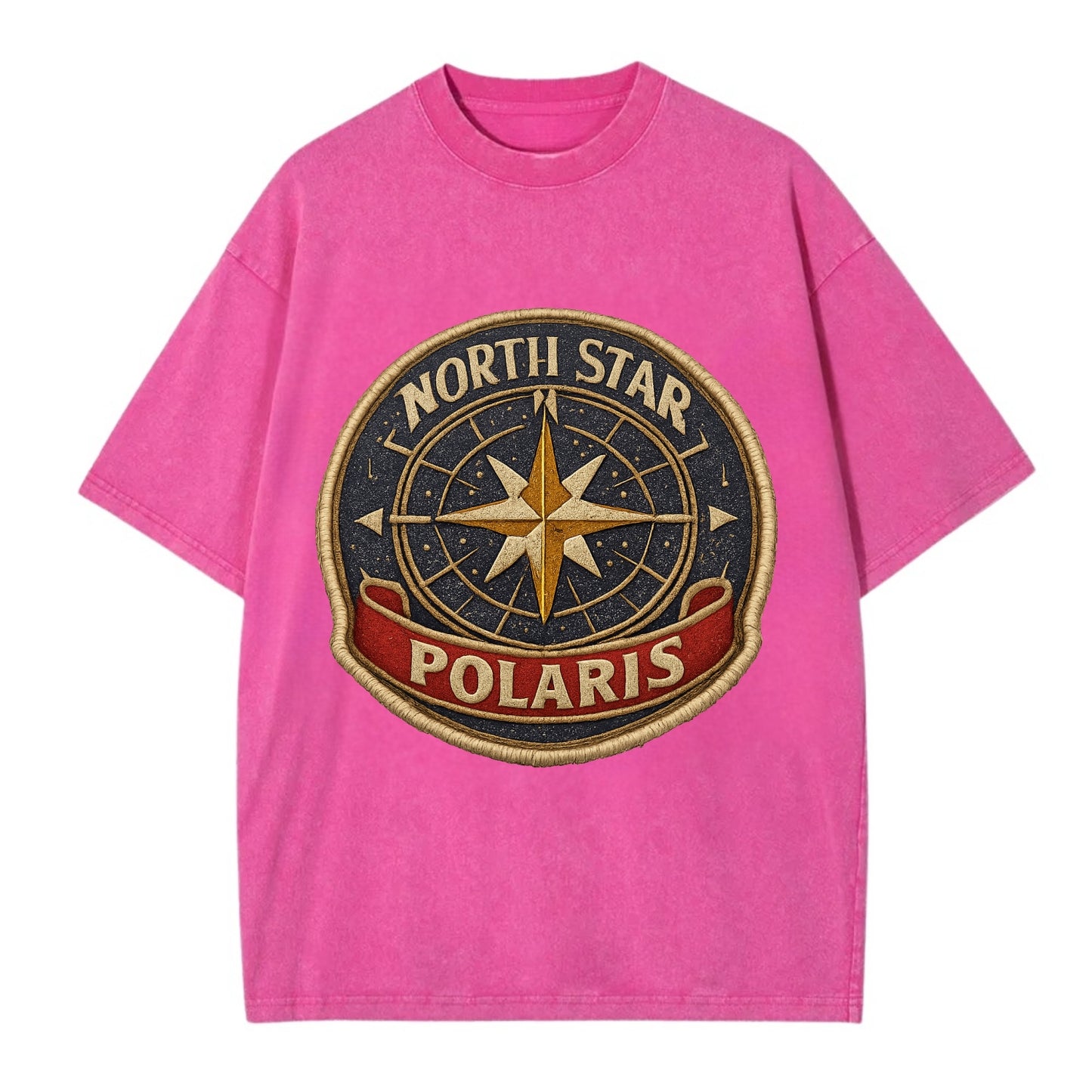 NORTH STAR POLARIS - guiding star in gold and white , navigation - Vintage T-shirt - Dusty Rose(Rose)