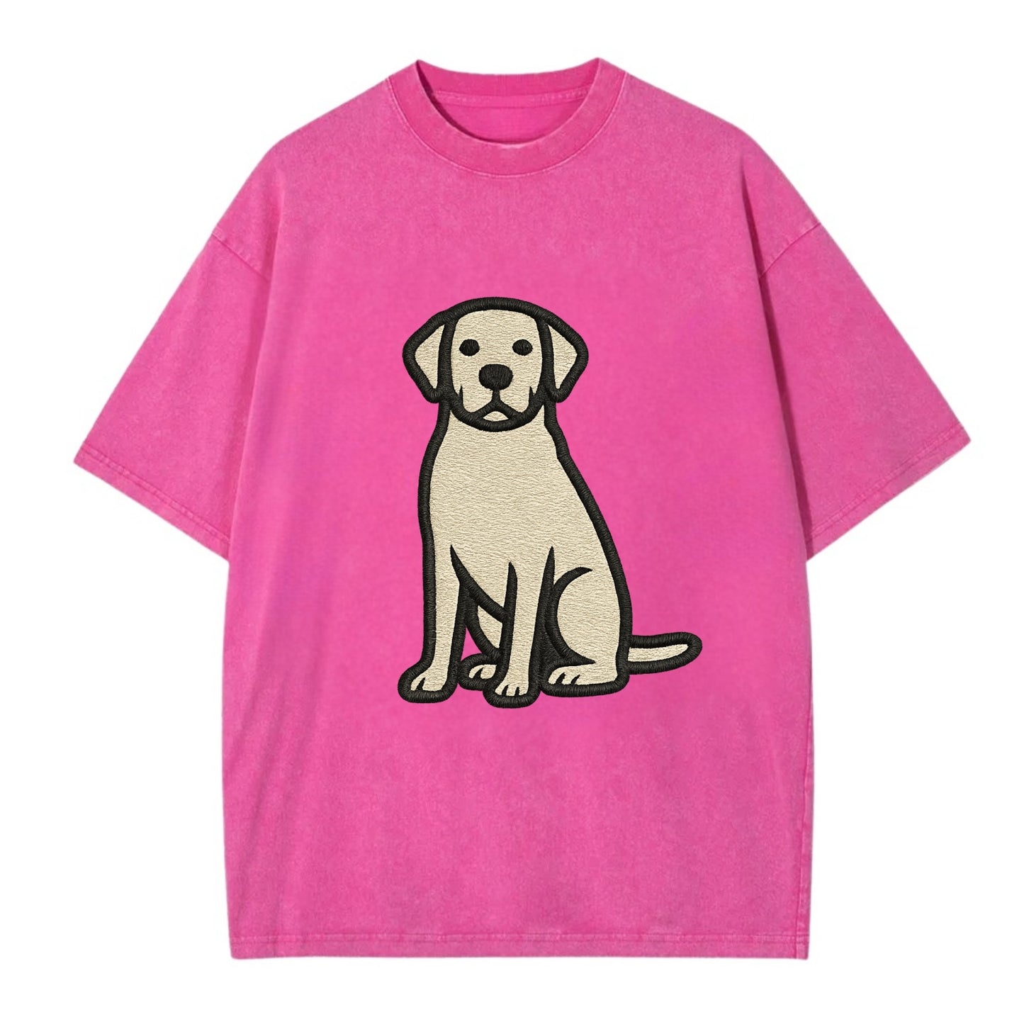 Goldador - Golden Lab mix sitting pose - Vintage T-shirt - Dusty Rose(Rose)