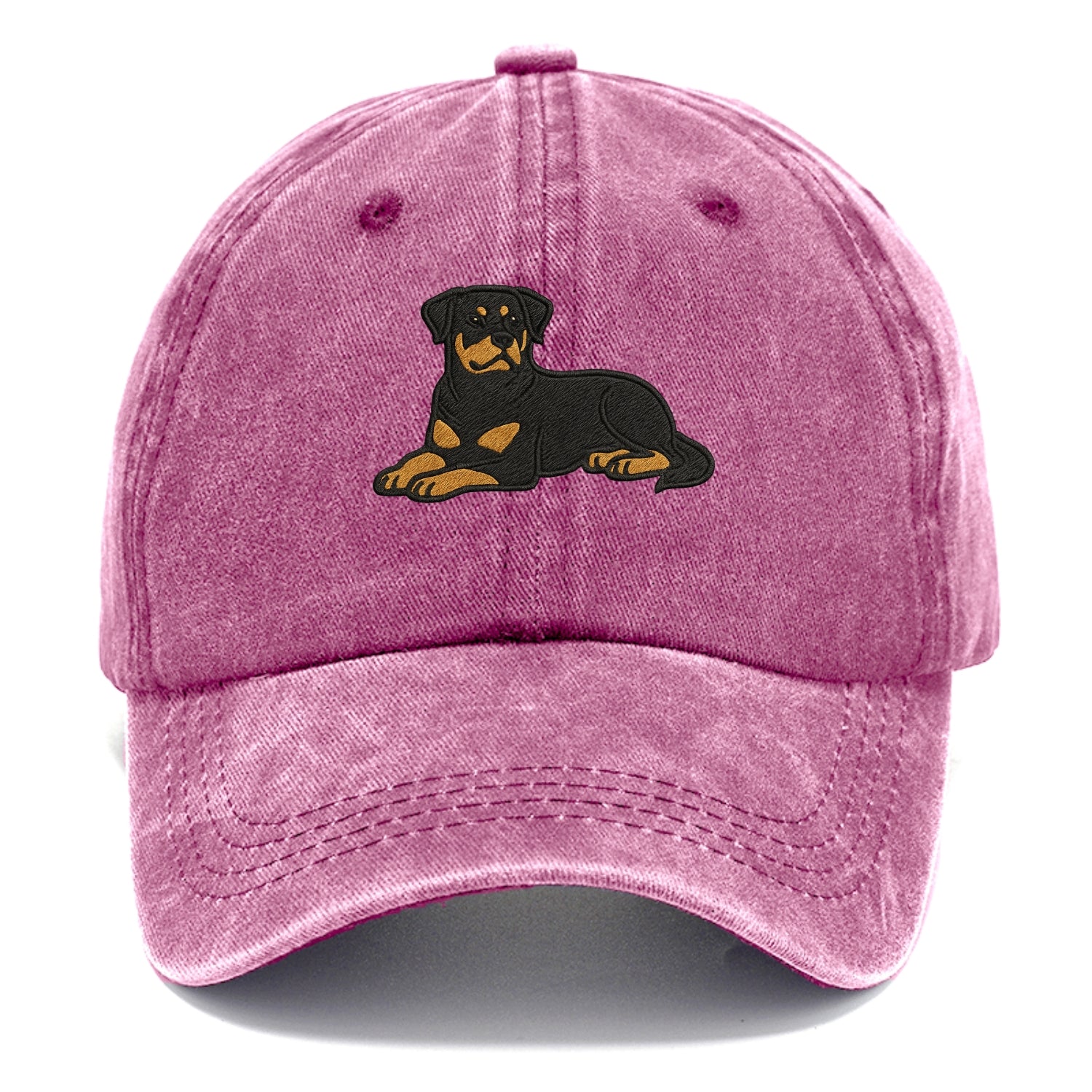 Rottweiler - Black and tan relaxed lying Classic Cap - Dusty Rose(Rose)
