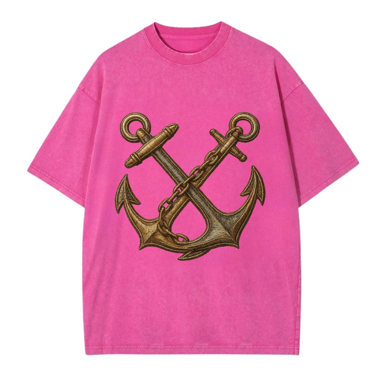 Crossed Anchors  - Vintage T-shirt - Dusty Rose(Rose)