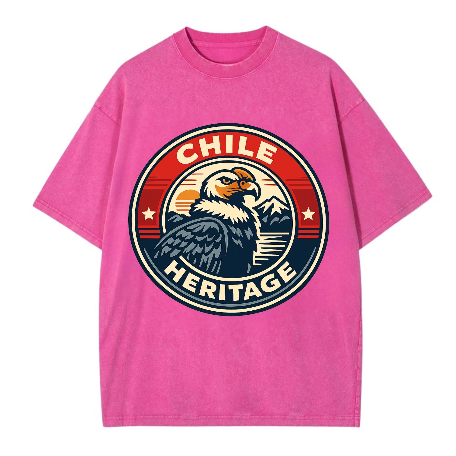 Andean Spirit Emblem - Vintage T-shirt - Dusty Rose(Rose)