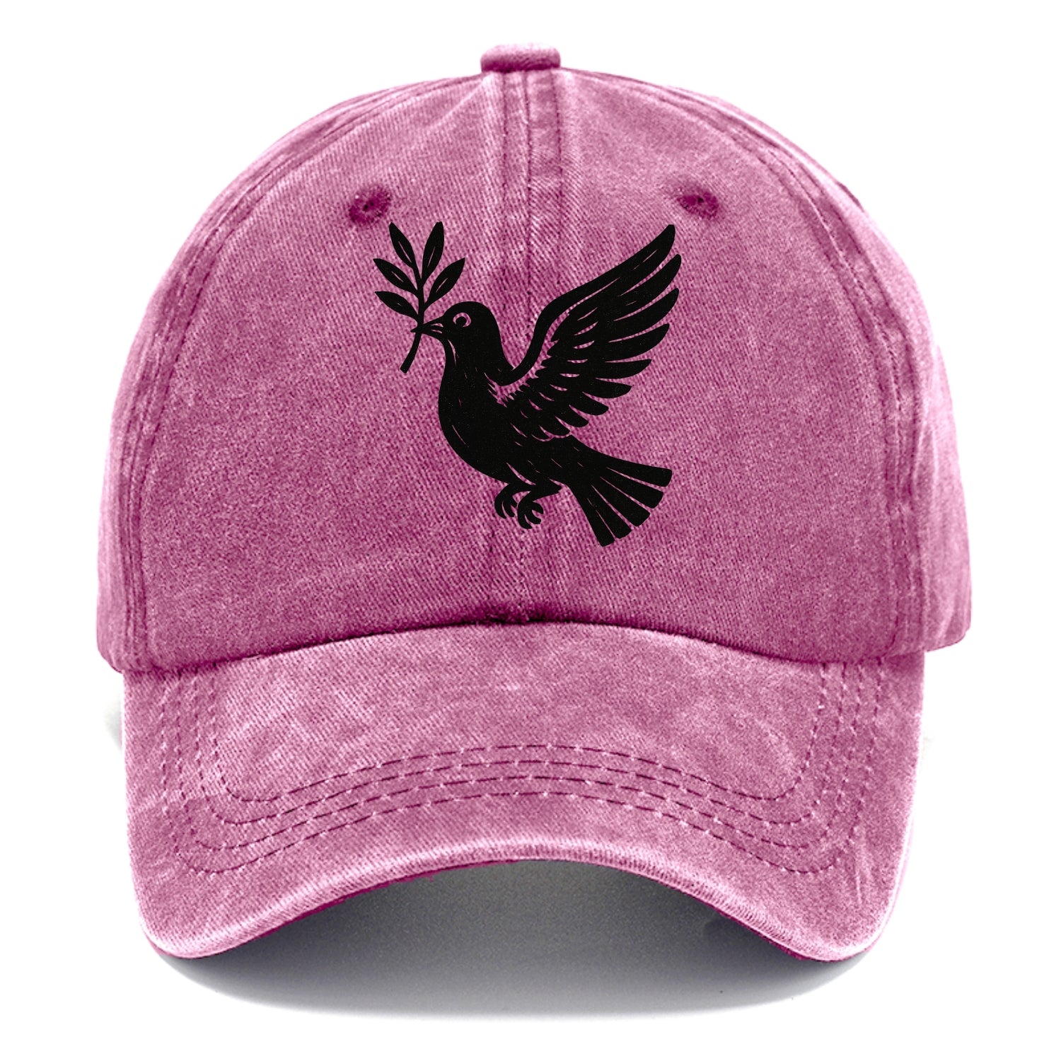 Dove carrying olive branch - peace movement ink painting - Classic Cap - Dusty Rose(Rose)