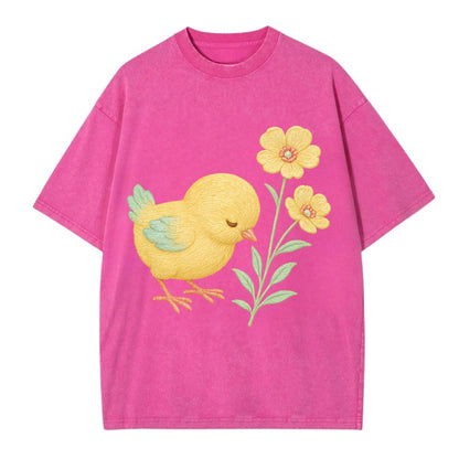 Yellow Chick - Vintage T-shirt - Dusty Rose(Rose)