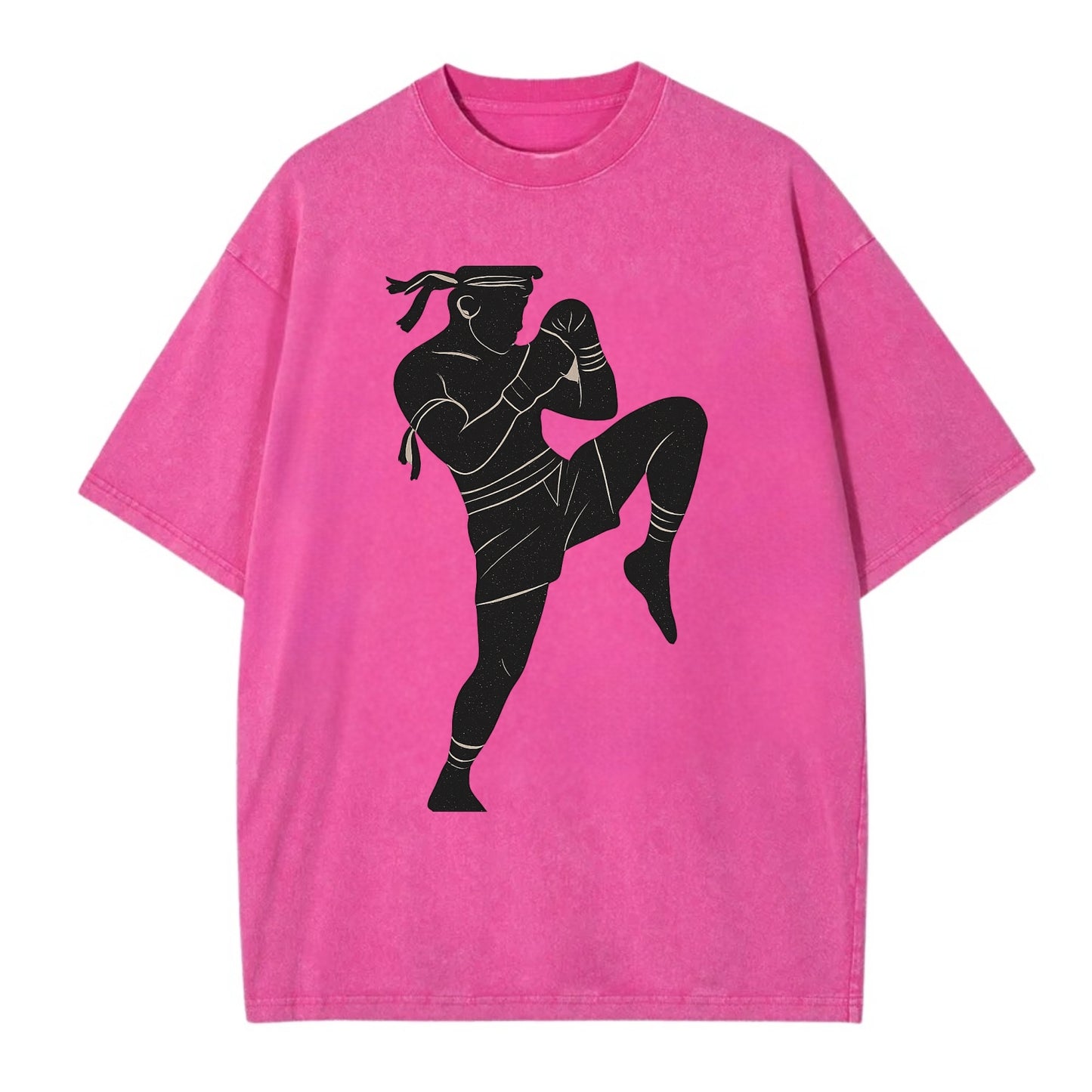 Muay Thai fighter with knee strike - Vintage T-shirt - Dusty Rose(Rose)