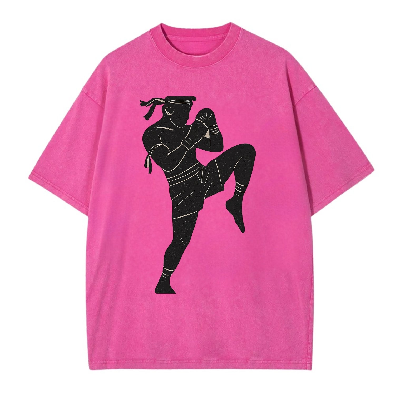 Muay Thai fighter with knee strike - Vintage T-shirt - Dusty Rose(Rose)