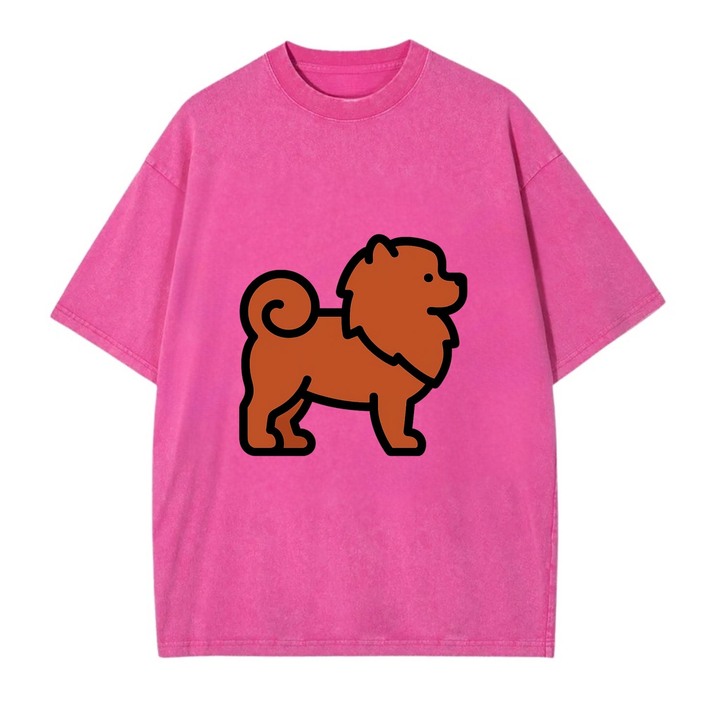 Chow Chow - Red fluffy flat side profile - Vintage T-shirt - Dusty Rose(Rose)