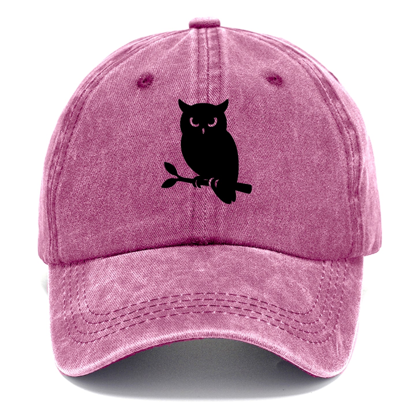 Owl perched on branch at night - Classic Cap - Dusty Rose(Rose)