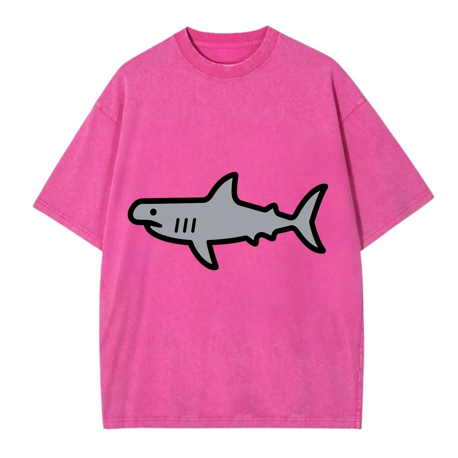 Hammerhead Shark - Gray distinctive head flat side profile - Vintage T-shirt - Dusty Rose(Rose)