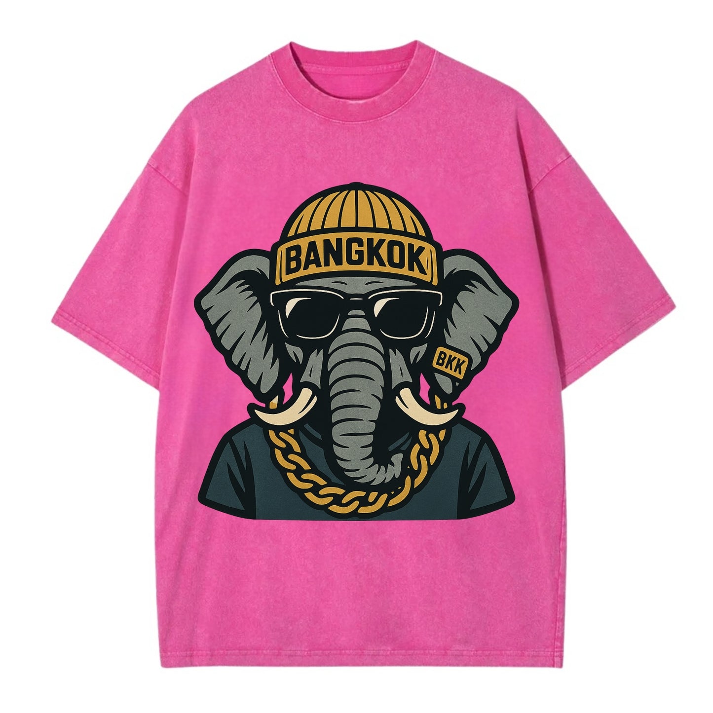 Bangkok Elephant - Vintage T-shirt - Dusty Rose(Rose)