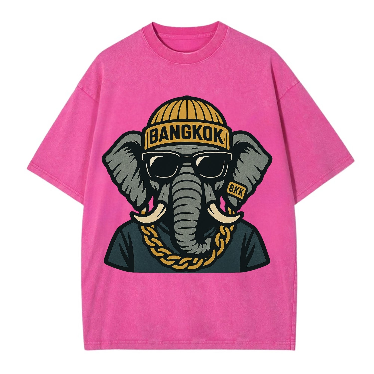 Bangkok Elephant - Vintage T-shirt - Dusty Rose(Rose)