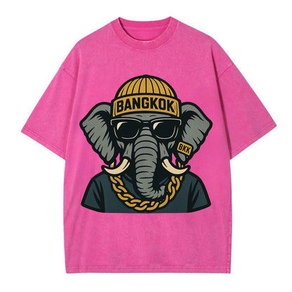Bangkok Elephant - Vintage T-shirt - Dusty Rose(Rose)