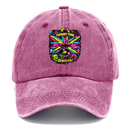 CARNABY PUNK | Swinging 60s meets 70s punk | Psychedelic Union Jack pattern | Bold - Classic Cap - Dusty Rose(Rose)
