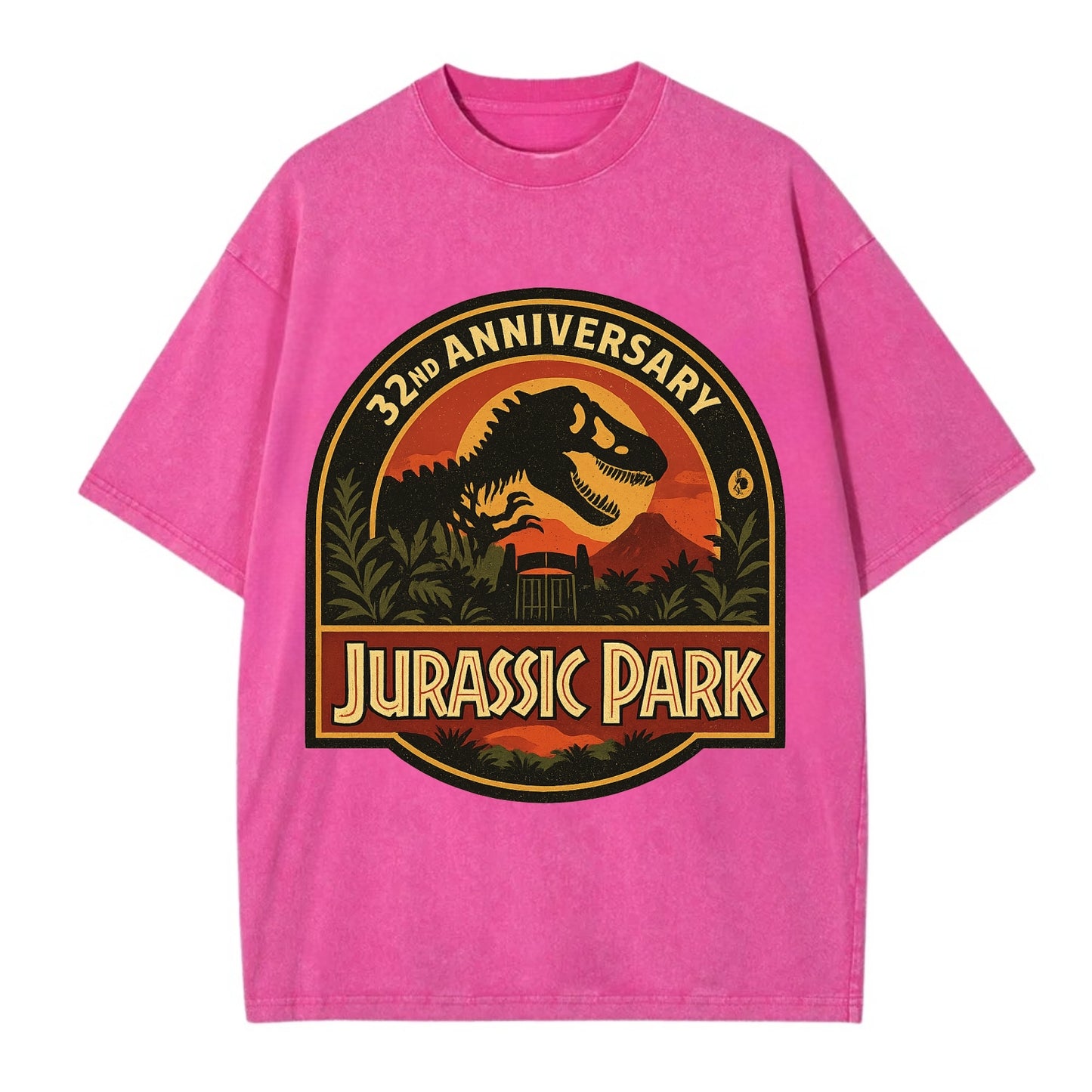 Jurassic Park 32nd Anniversary - Vintage T-shirt - Dusty Rose(Rose)