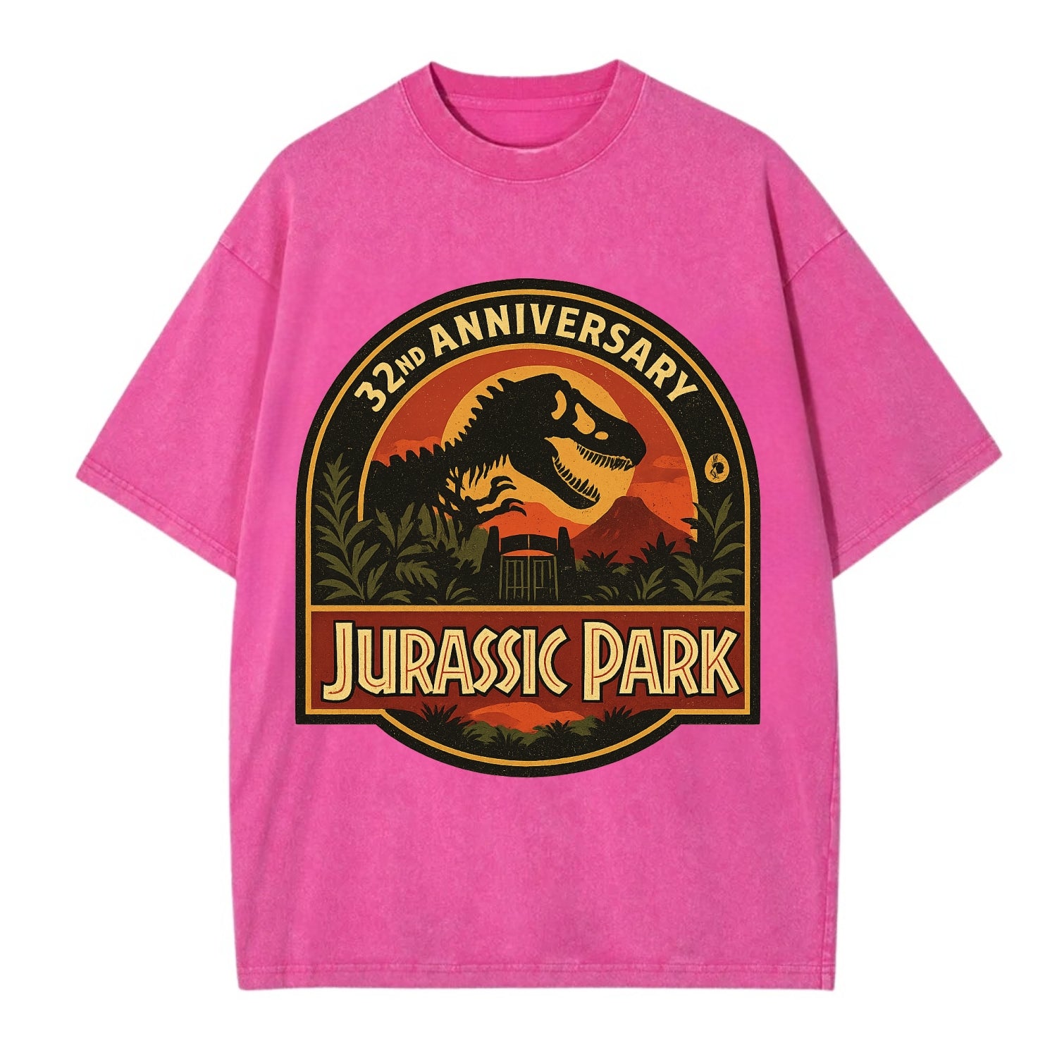 Jurassic Park 32nd Anniversary - Vintage T-shirt - Dusty Rose(Rose)