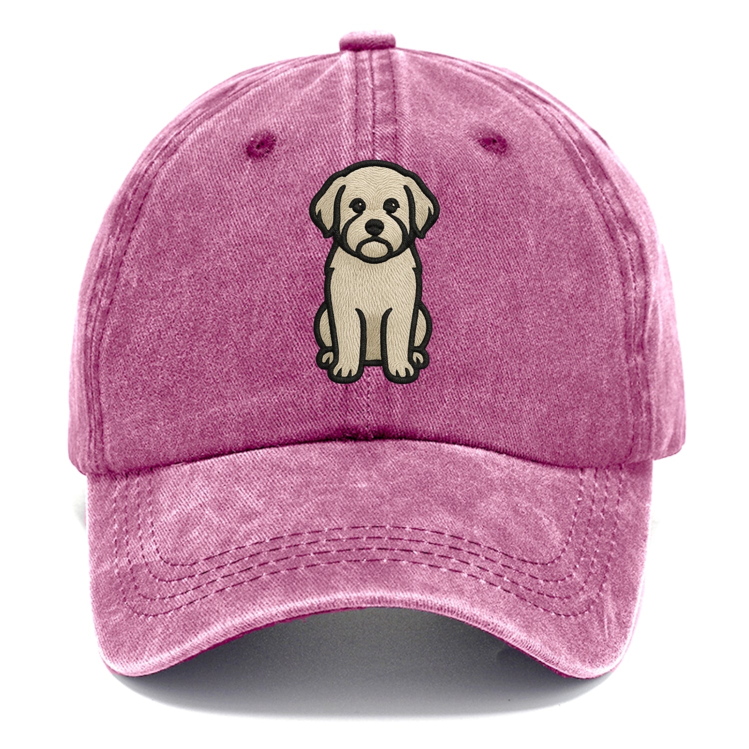 Havanese - Cream colored sitting pose - Classic Cap - Dusty Rose(Rose)