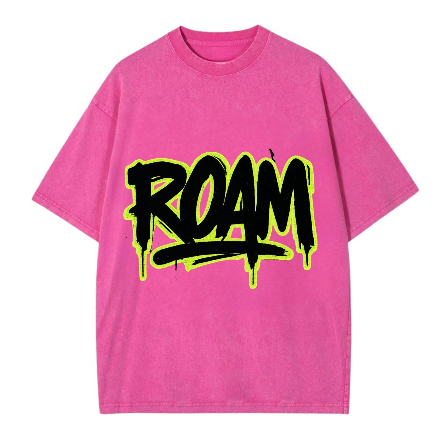 Bold typography design - "ROAM" - wander freely, no destination needed - Vintage T-shirt - Dusty Rose(Rose)