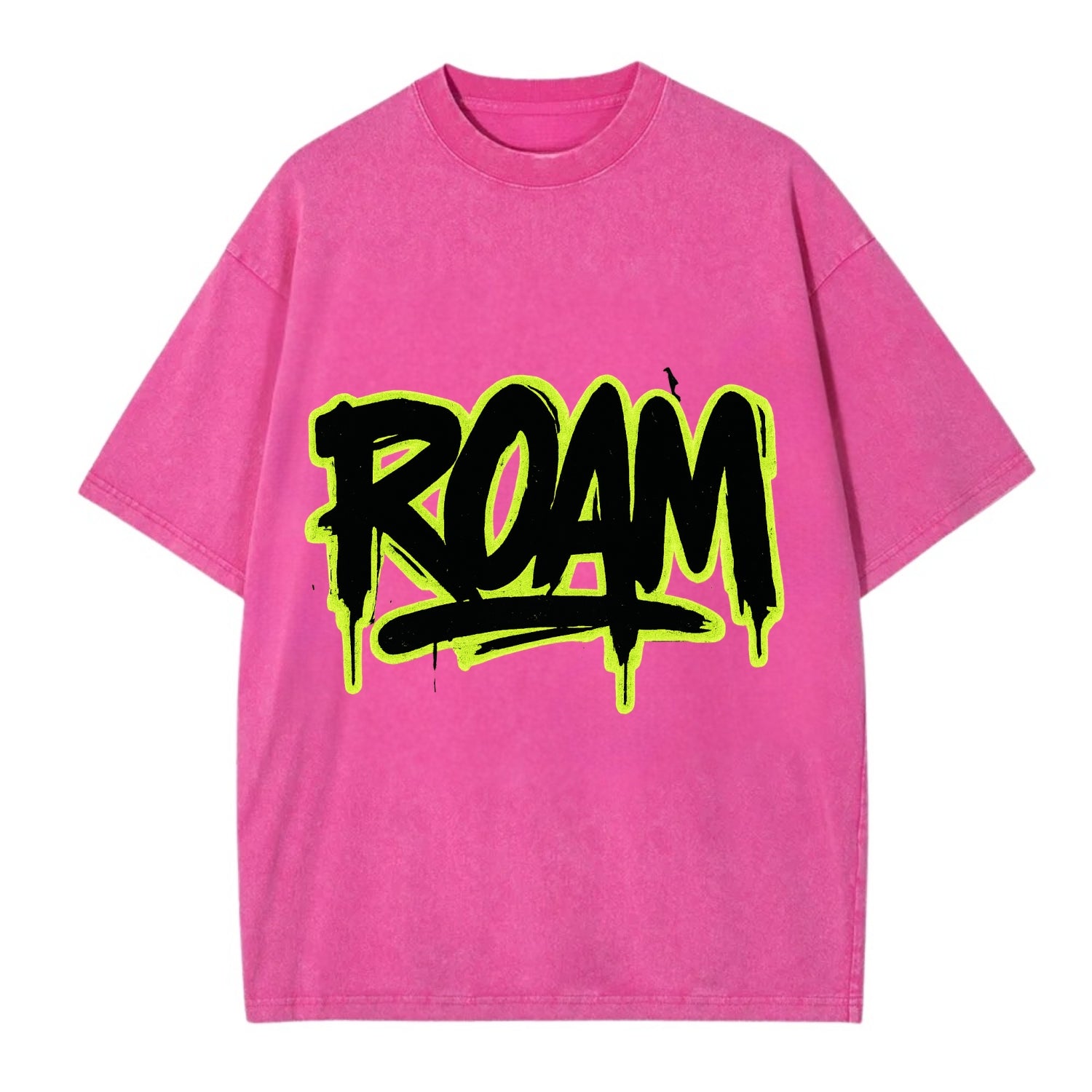 Bold typography design - "ROAM" - wander freely, no destination needed - Vintage T-shirt - Dusty Rose(Rose)