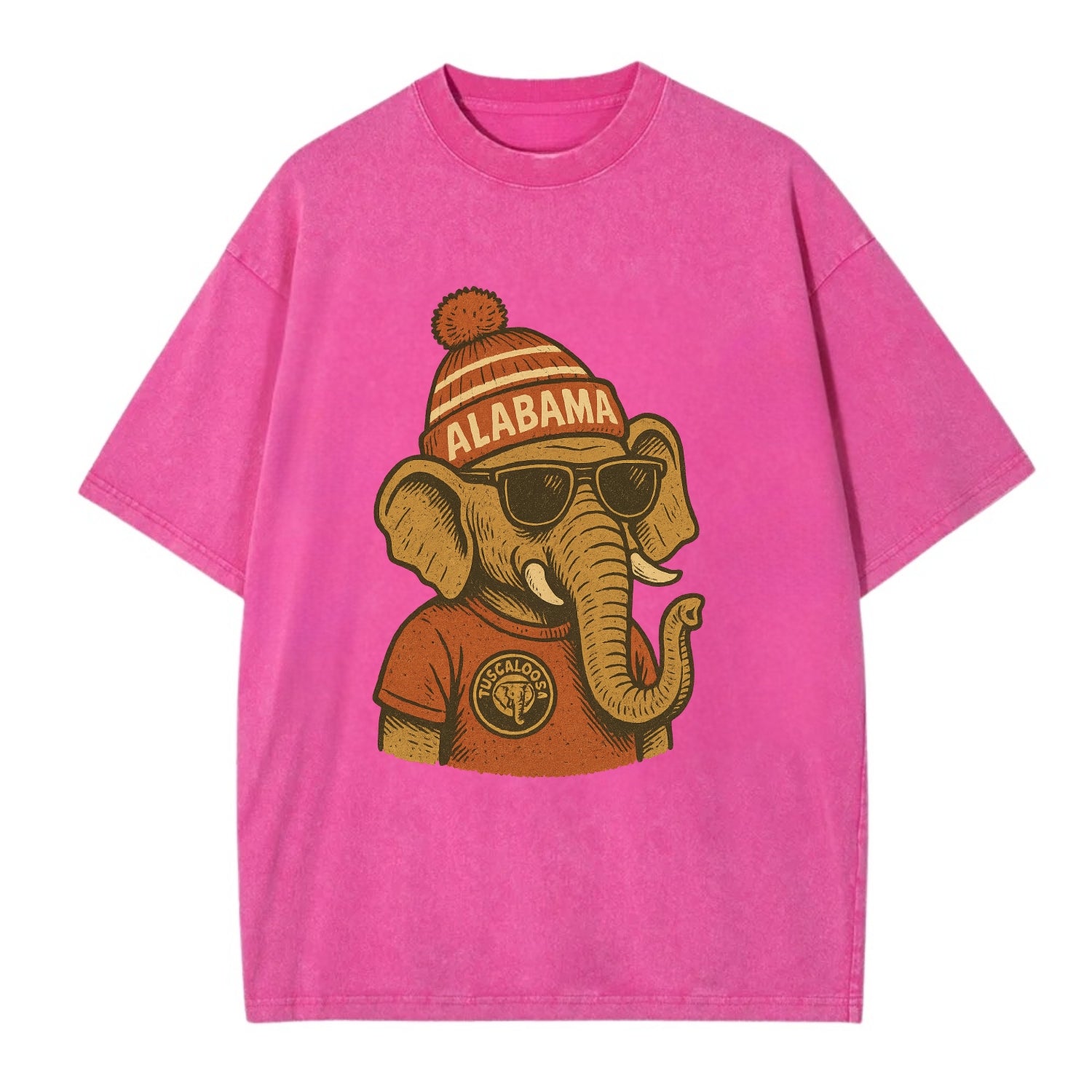 Tuscaloosa Crimson Elephant wearing Alab - Vintage T-shirt - Dusty Rose(Rose)