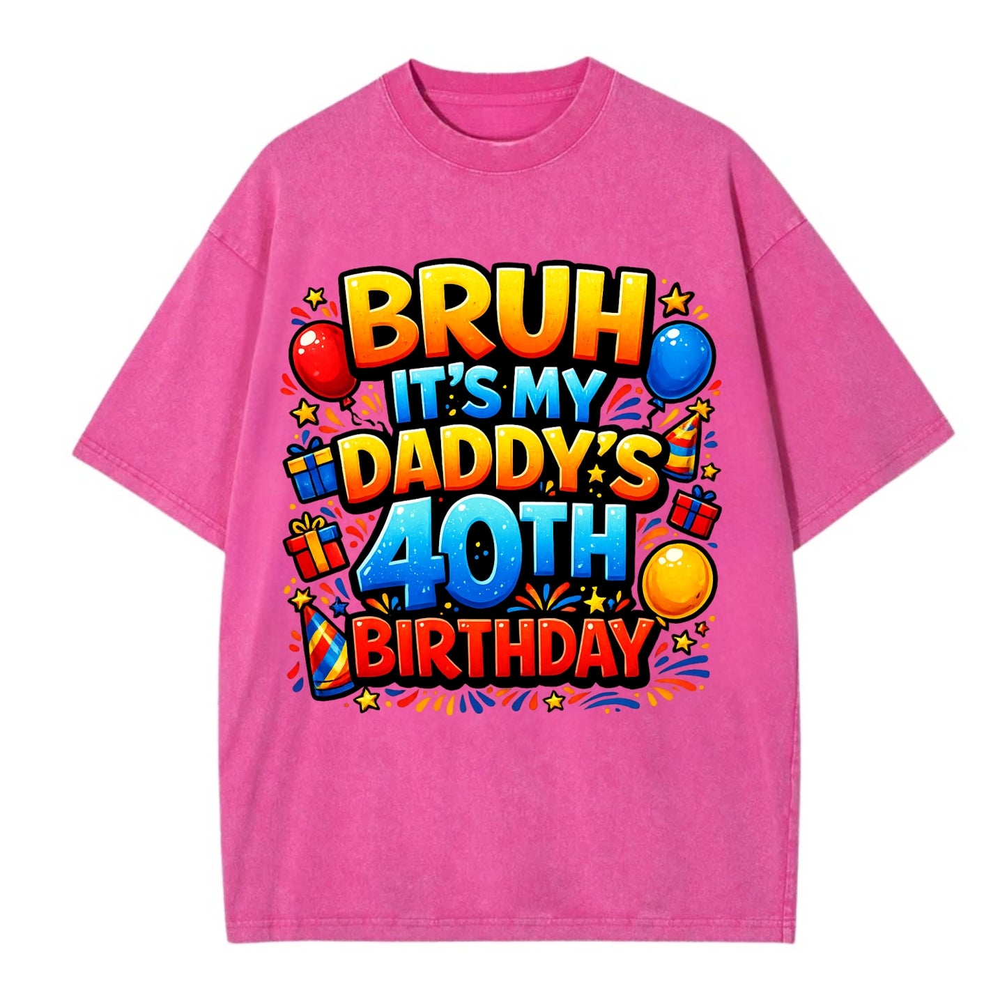 Daddy's 40th Birthday - Vintage T-shirt - Dusty Rose(Rose)