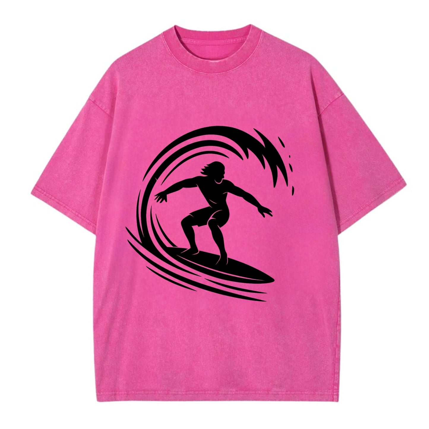 Hawaiian surfer riding big wave - Vintage T-shirt - Dusty Rose(Rose)