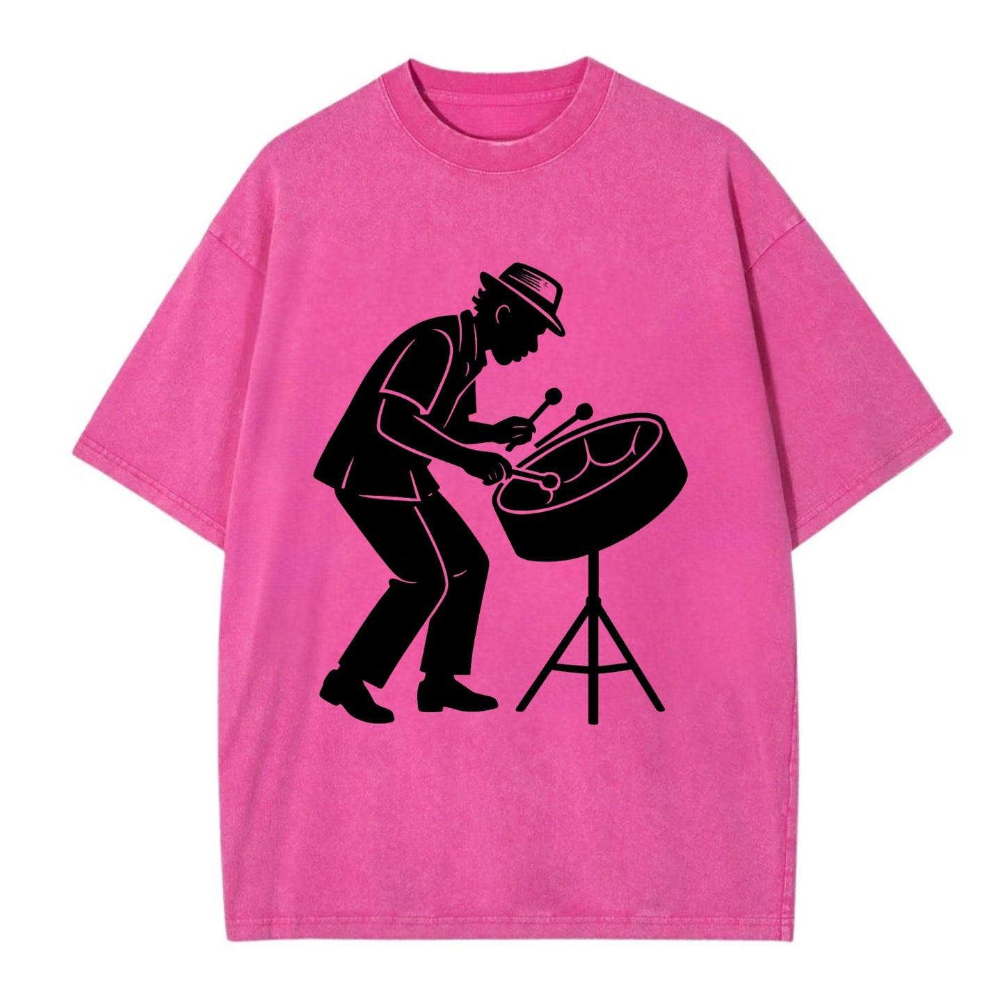 Steel drum player Caribbean rhythm - Vintage T-shirt - Dusty Rose(Rose)