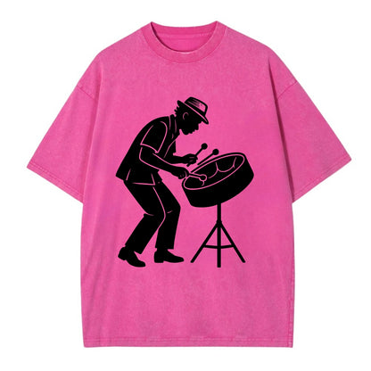 Steel drum player Caribbean rhythm - Vintage T-shirt - Dusty Rose(Rose)