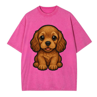 Baby Cocker Spaniel Puppy - long wavy ears, soulful eyes, silky coat, - Vintage T-shirt - Dusty Rose(Rose)