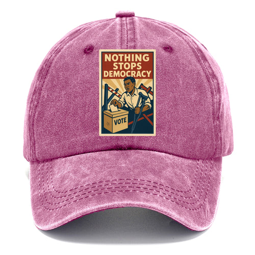 Person voting despite obstacles - Nothing Stops Democracy - voter perseverance - Classic Cap