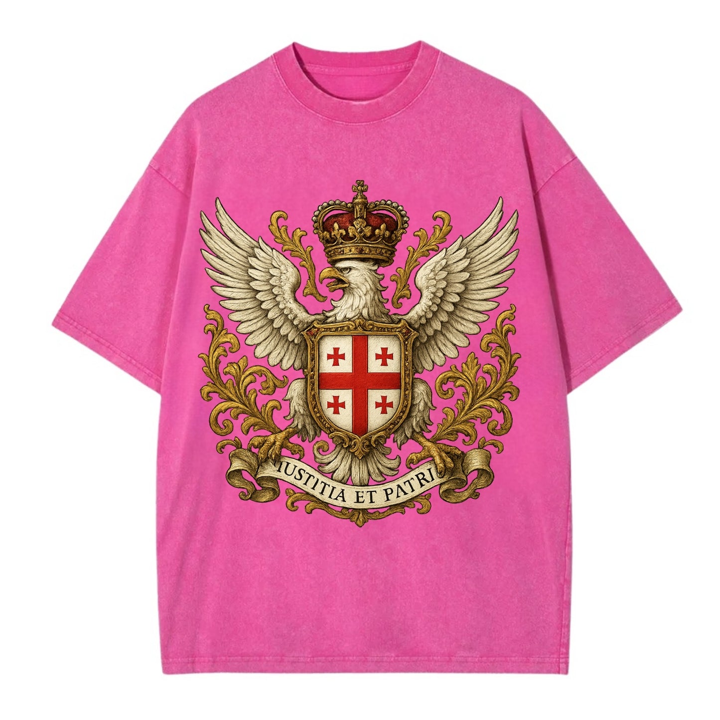 Georgia White Eagle Emblem  - Vintage T-shirt - Dusty Rose(Rose)