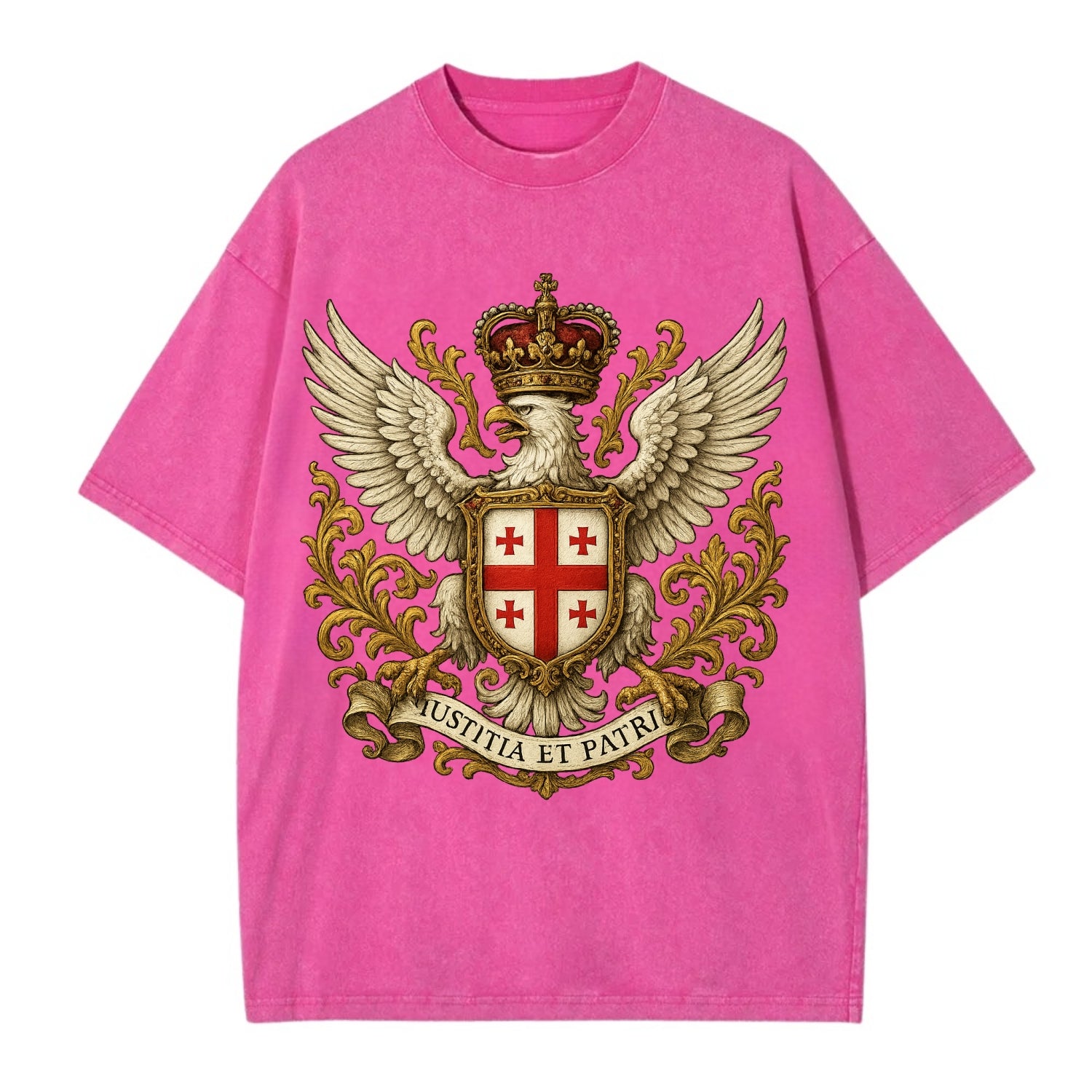 Georgia White Eagle Emblem  - Vintage T-shirt - Dusty Rose(Rose)