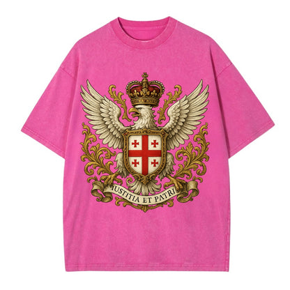 Georgia White Eagle Emblem  - Vintage T-shirt - Dusty Rose(Rose)
