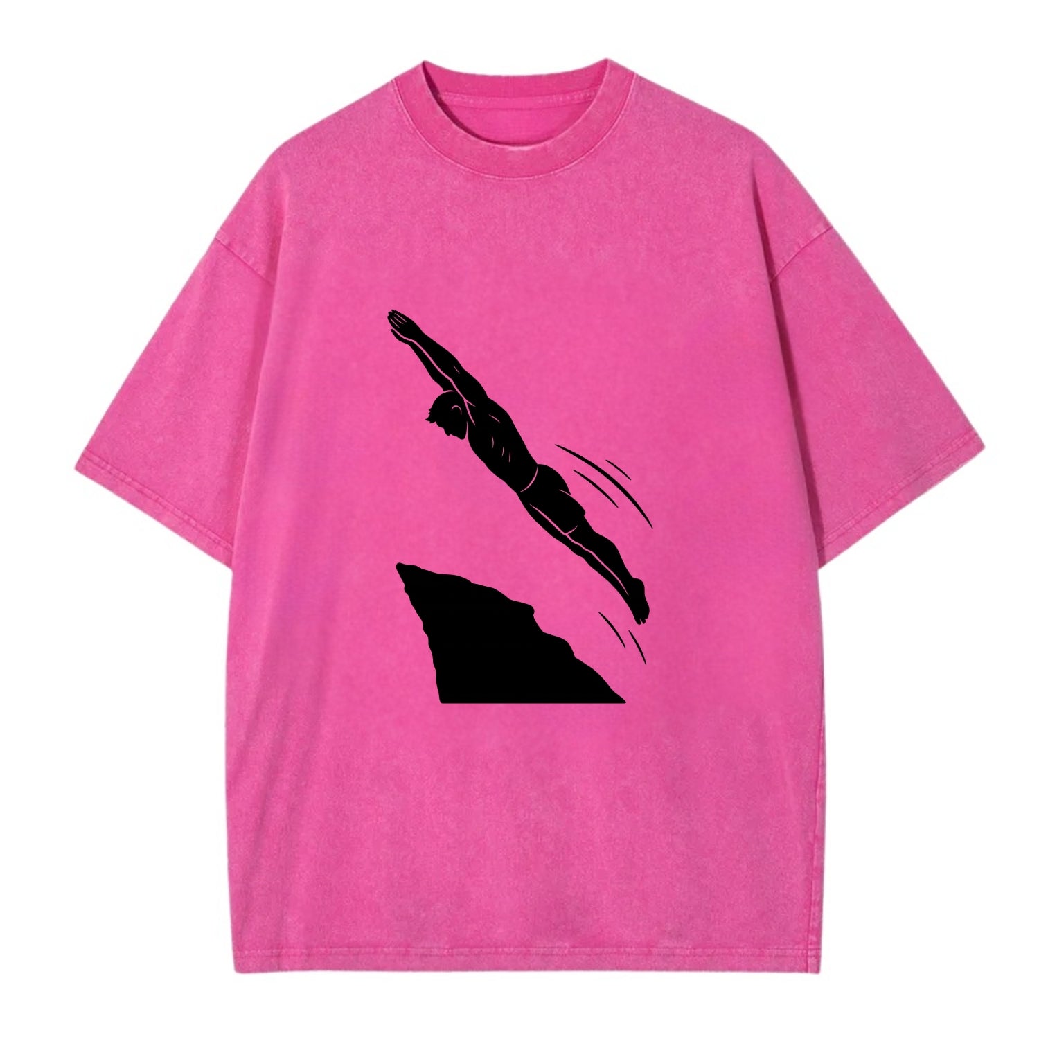 Cliff diver perfect form - Vintage T-shirt - Dusty Rose(Rose)