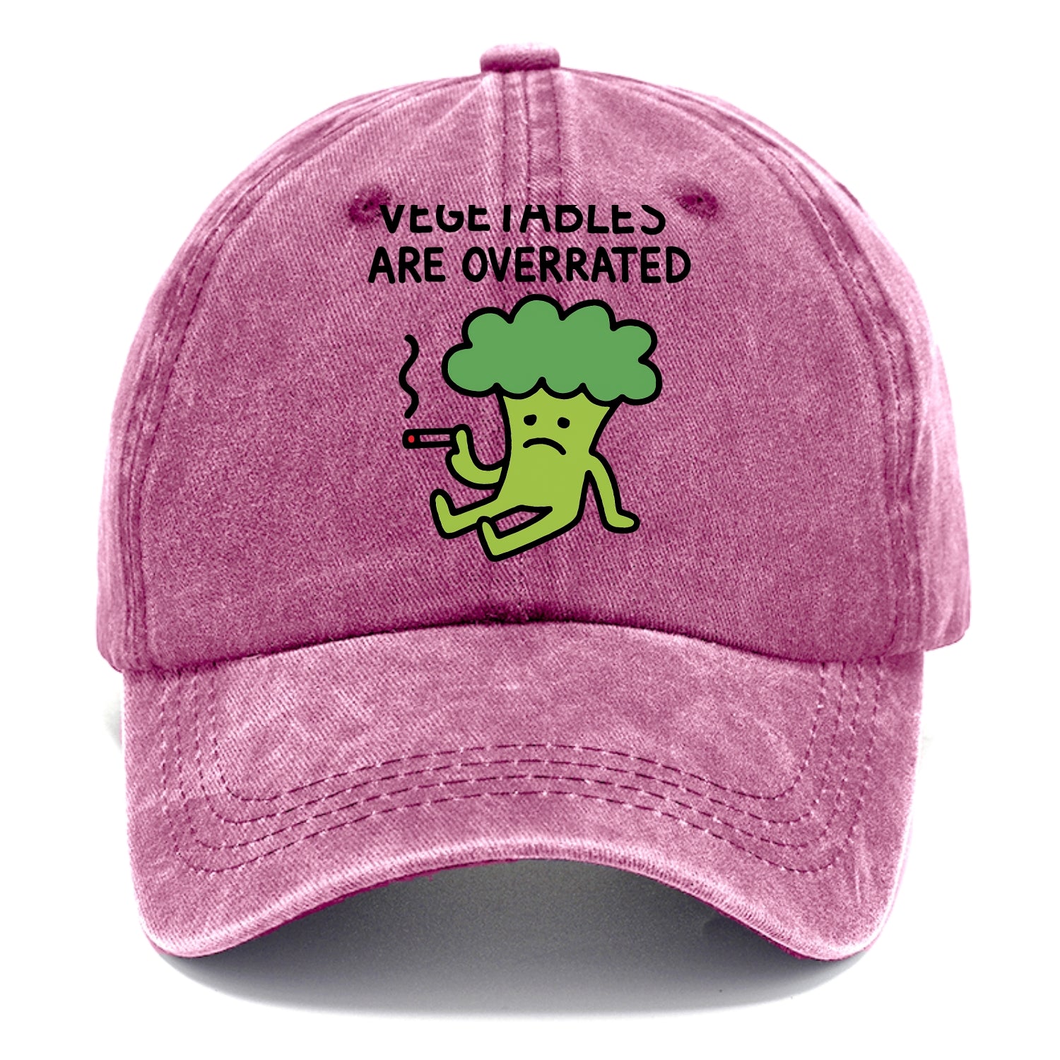 VEGETABLES ARE OVERRATED | Rebellious broccoli smoking - Classic Cap - Dusty Rose(Rose)