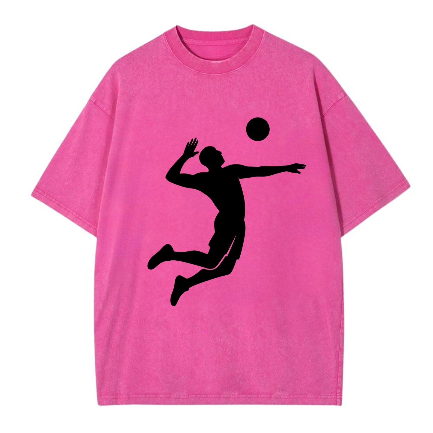 Volleyball player spiking ball - Vintage T-shirt - Dusty Rose(Rose)