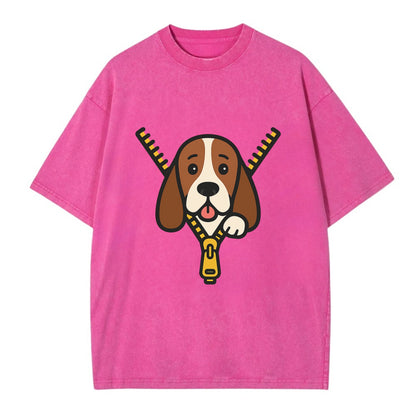 Basset Hound - Vintage T-shirt - Dusty Rose(Rose)