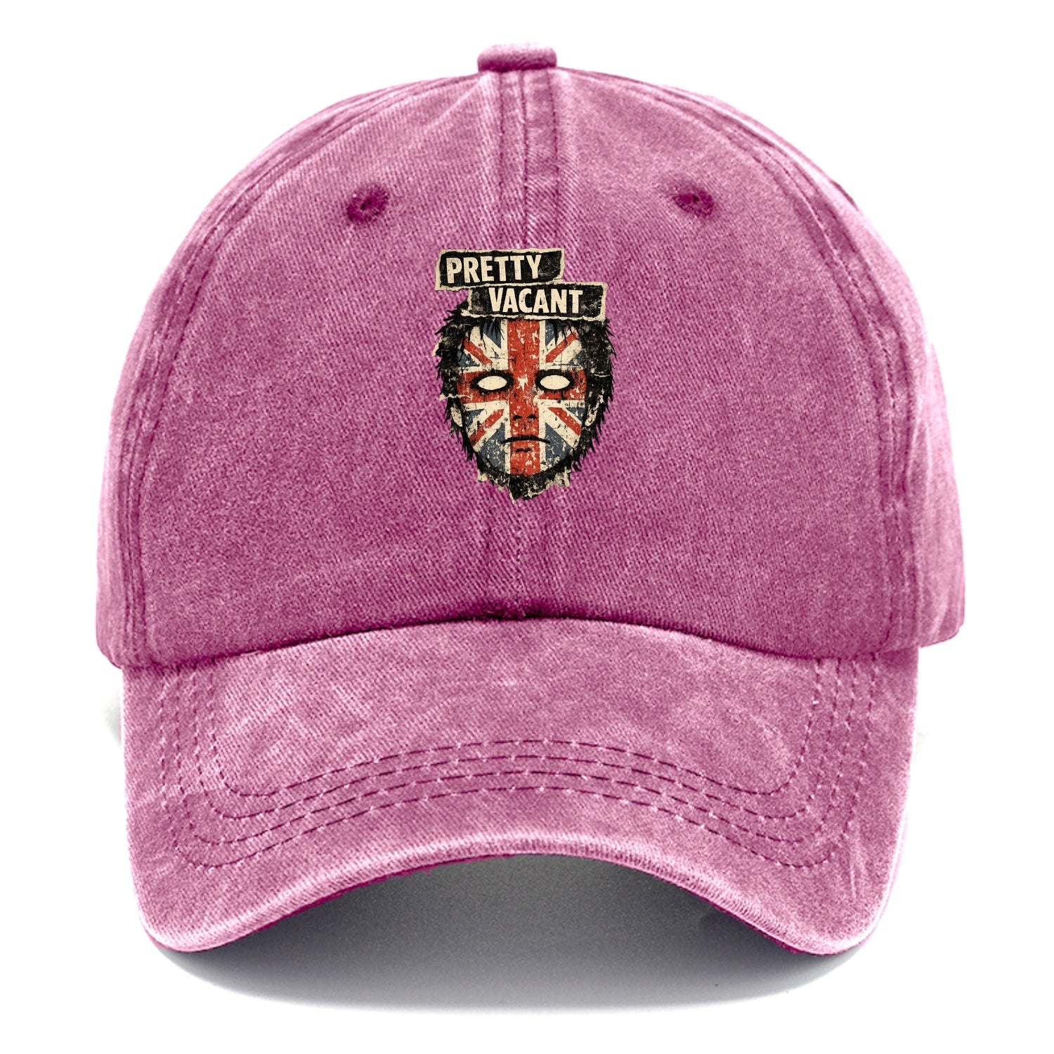 PRETTY VACANT | Blank stare Union Jack face | Empty expression | Punk nihilism | - Classic Cap - Dusty Rose(Rose)