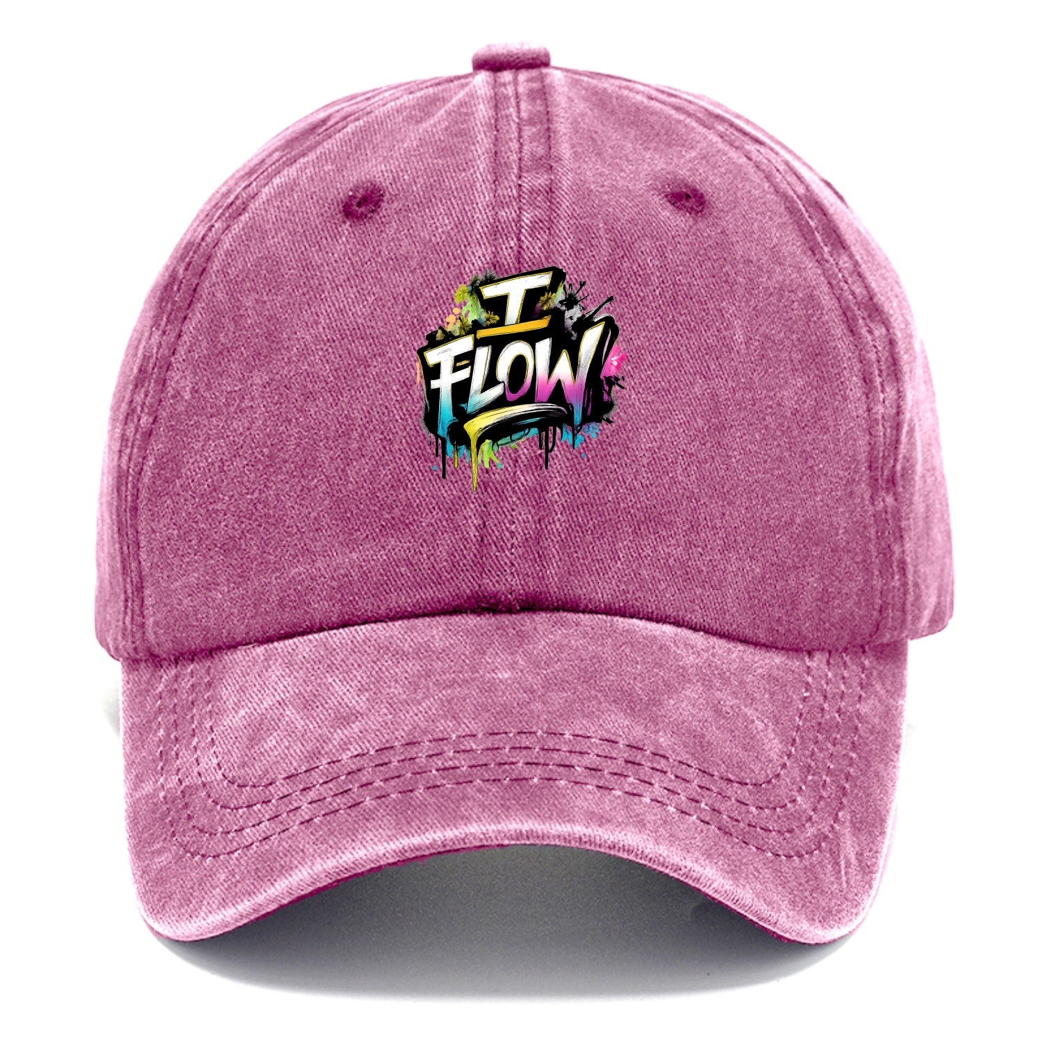 Bold typography design - "I FLOW" - going with life, easy movement - Classic Cap - Dusty Rose(Rose)