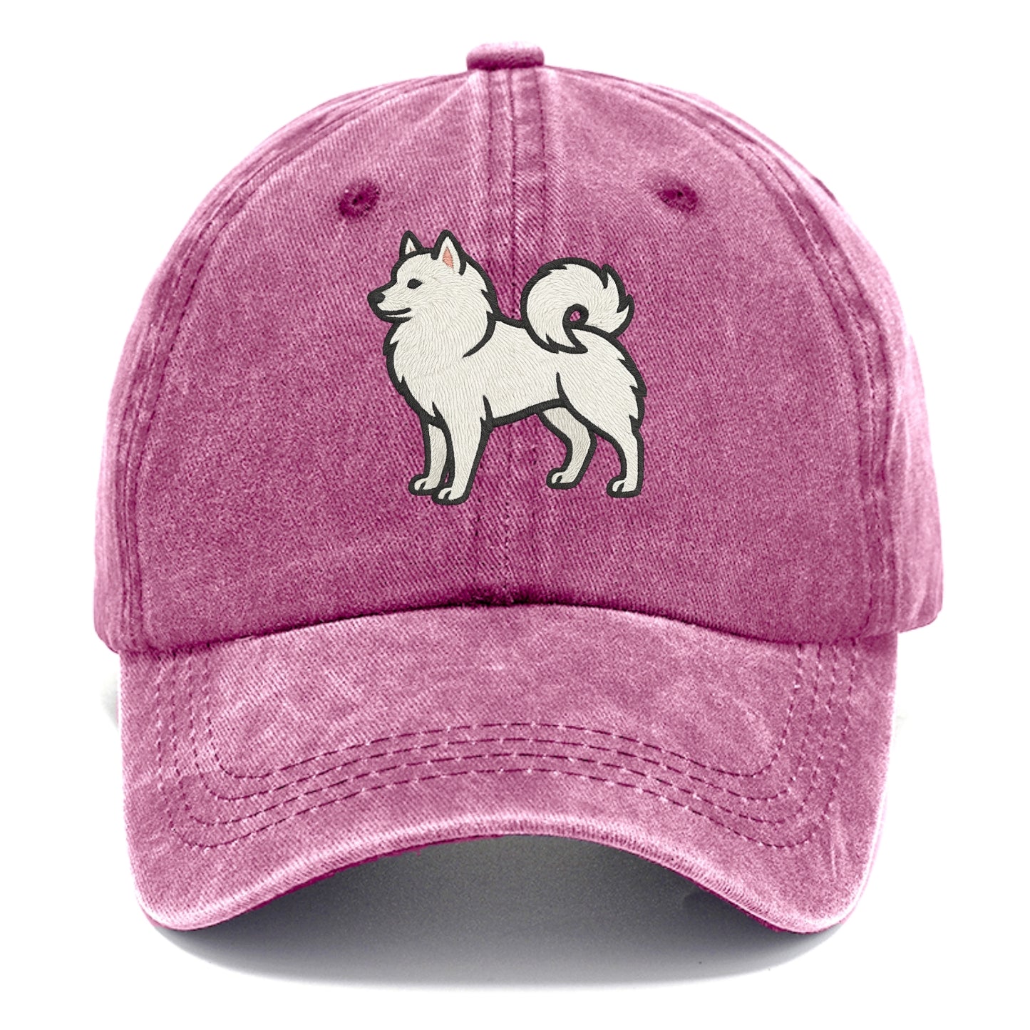 American Eskimo Dog - White spitz embroidered standing design - Classic Cap - Dusty Rose(Rose)