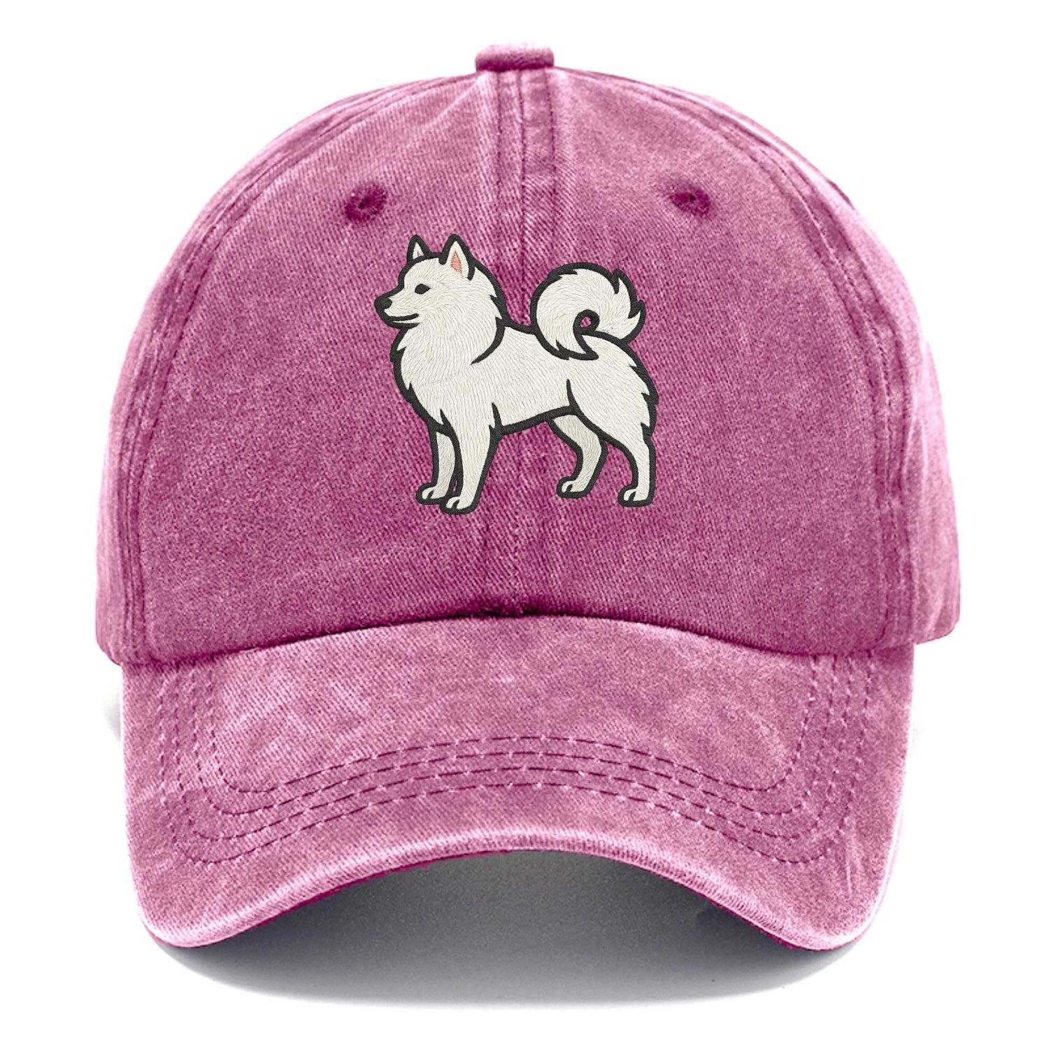 American Eskimo Dog - White spitz embroidered standing design - Classic Cap - Dusty Rose(Rose)