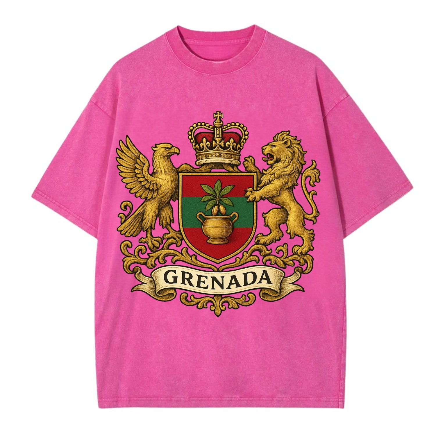 Grenada Heritage Badge  - Vintage T-shirt - Dusty Rose(Rose)