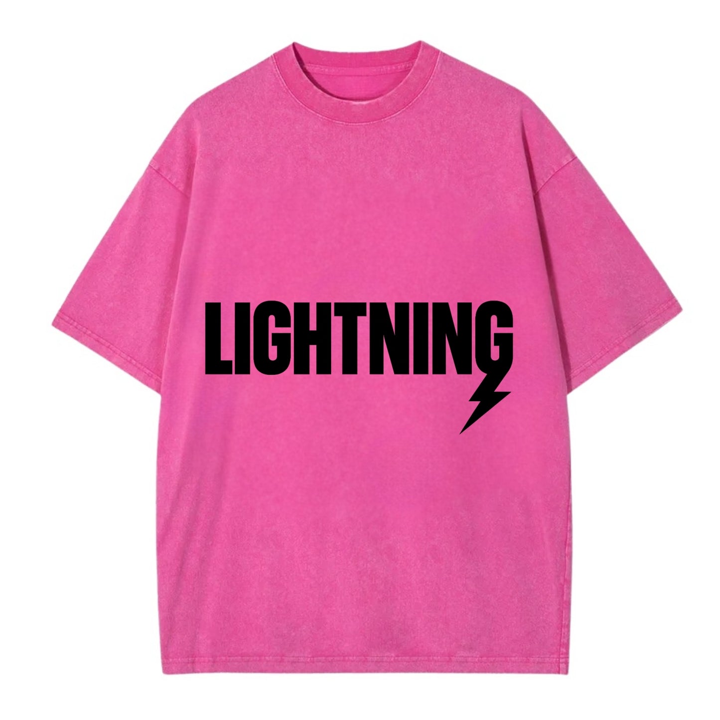 Bold typography design - "LIGHTNING" - fast, electric, striking - Vintage T-shirt - Dusty Rose(Rose)