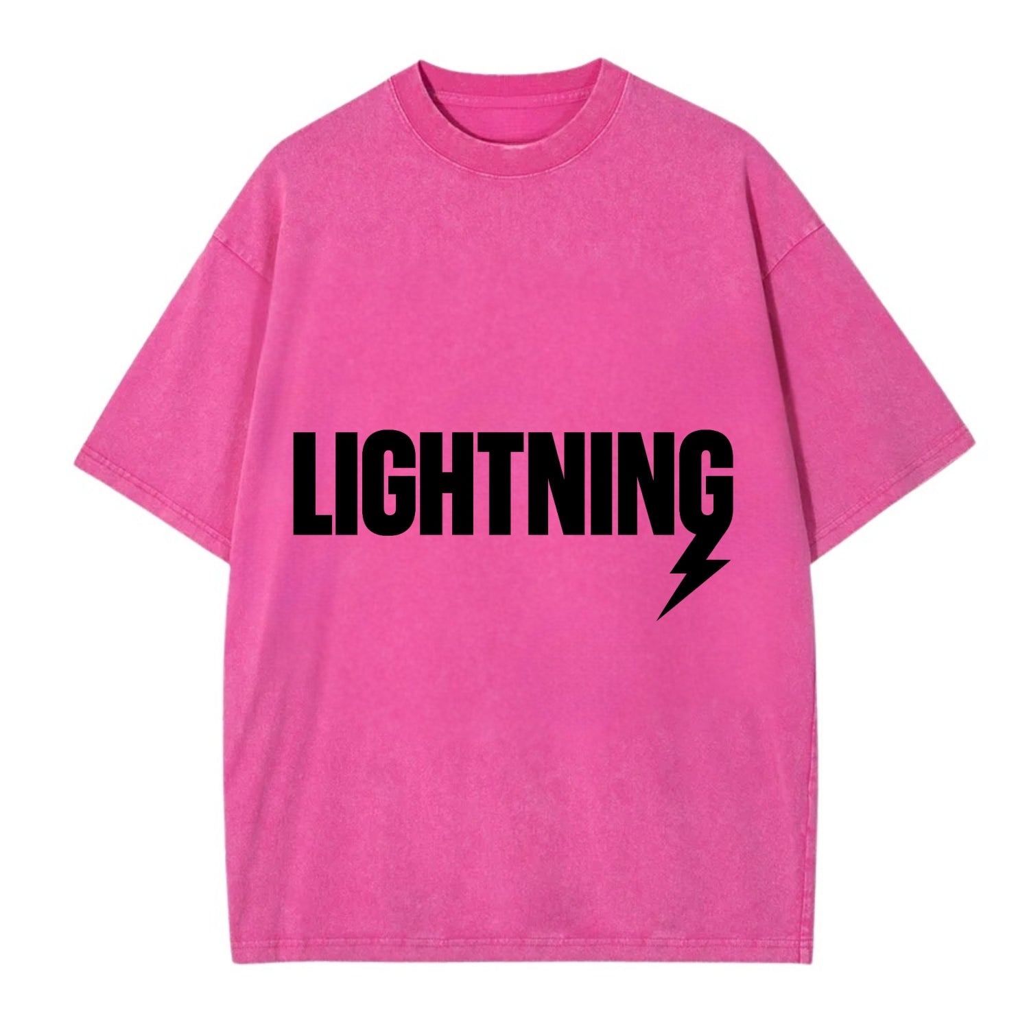 Bold typography design - "LIGHTNING" - fast, electric, striking - Vintage T-shirt - Dusty Rose(Rose)